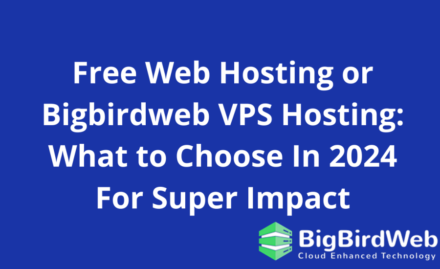 Free Web Hosting or Bigbirdweb VPS Hosting: What to Choose In 2024 For Super Impact